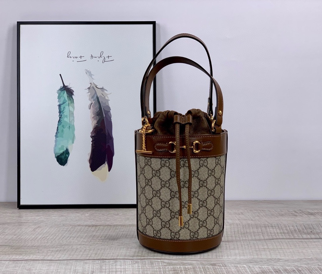 [TOP] GUCCI 1955 Series Bucket Bag 14x19x14CM - GHW