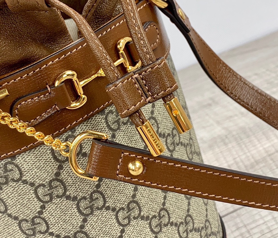 [TOP] GUCCI 1955 Series Bucket Bag 14x19x14CM - GHW