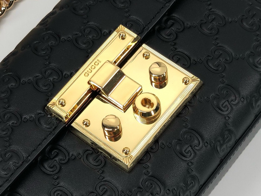 [TOP] GUCCI Padlock Series Small Chain Pack 20x12.5x8cm - Black