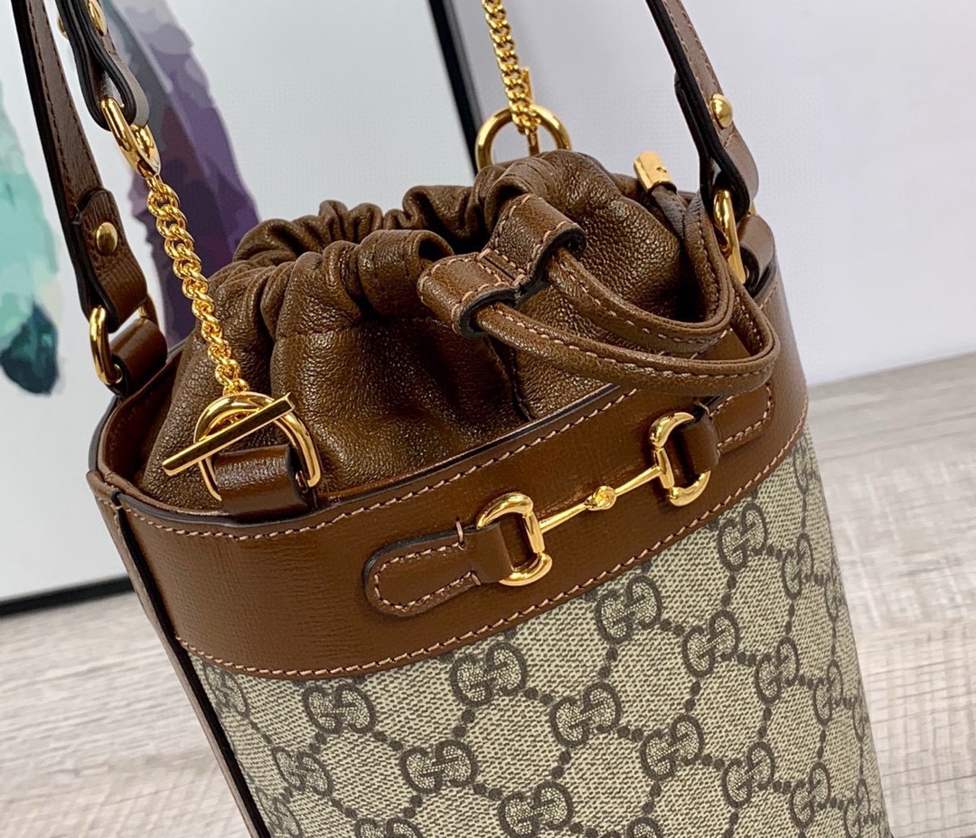 [TOP] GUCCI 1955 Series Bucket Bag 14x19x14CM - GHW