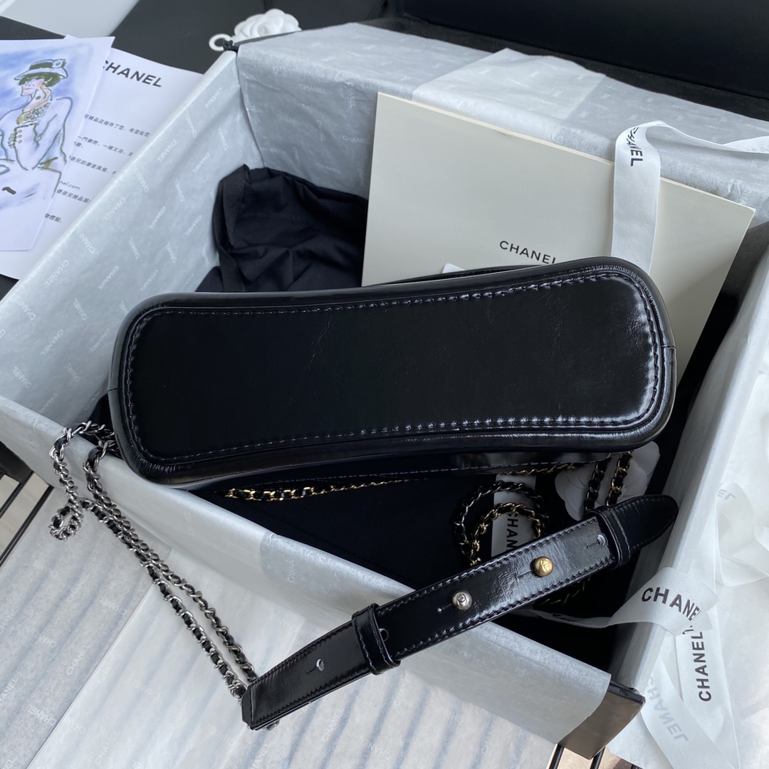 [TOP] CHANEL Medium Leather Gabrielle Bags - Black&GHW - 20×8×27cm
