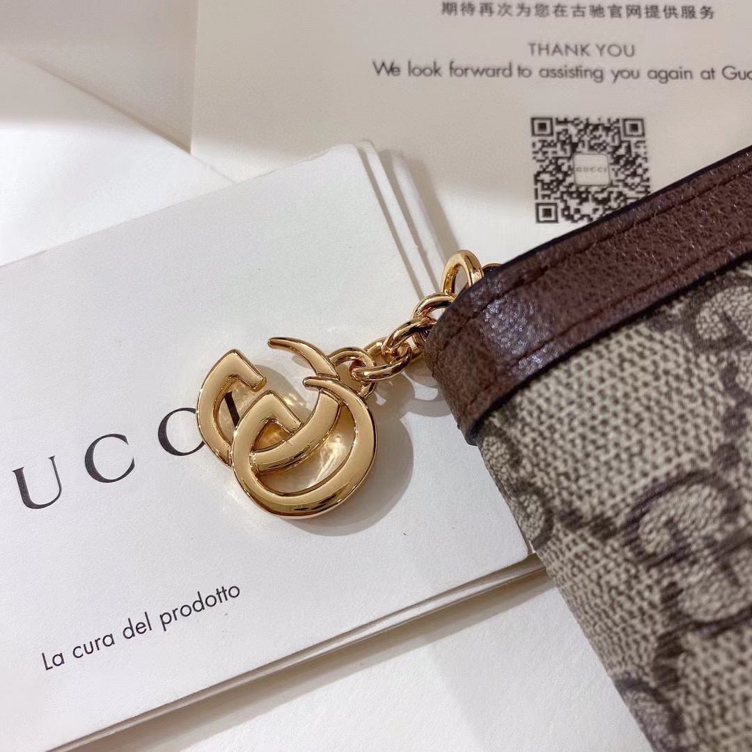[TOP] GUCCI GG Supreme Monogram Web Ophidia Zip Around Wallet