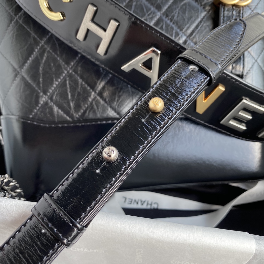 [TOP] CHANEL Medium Leather Gabrielle Bags - Black&GHW - 20×8×27cm