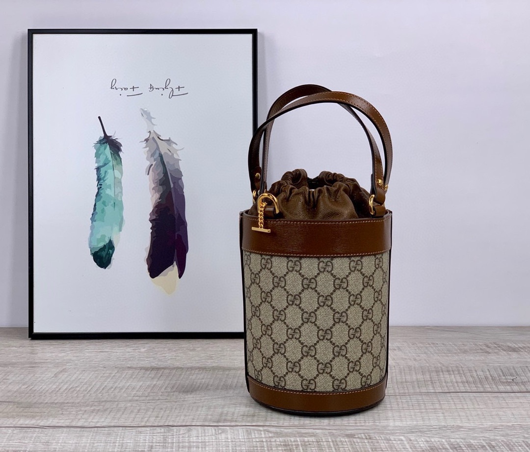[TOP] GUCCI 1955 Series Bucket Bag 14x19x14CM - GHW