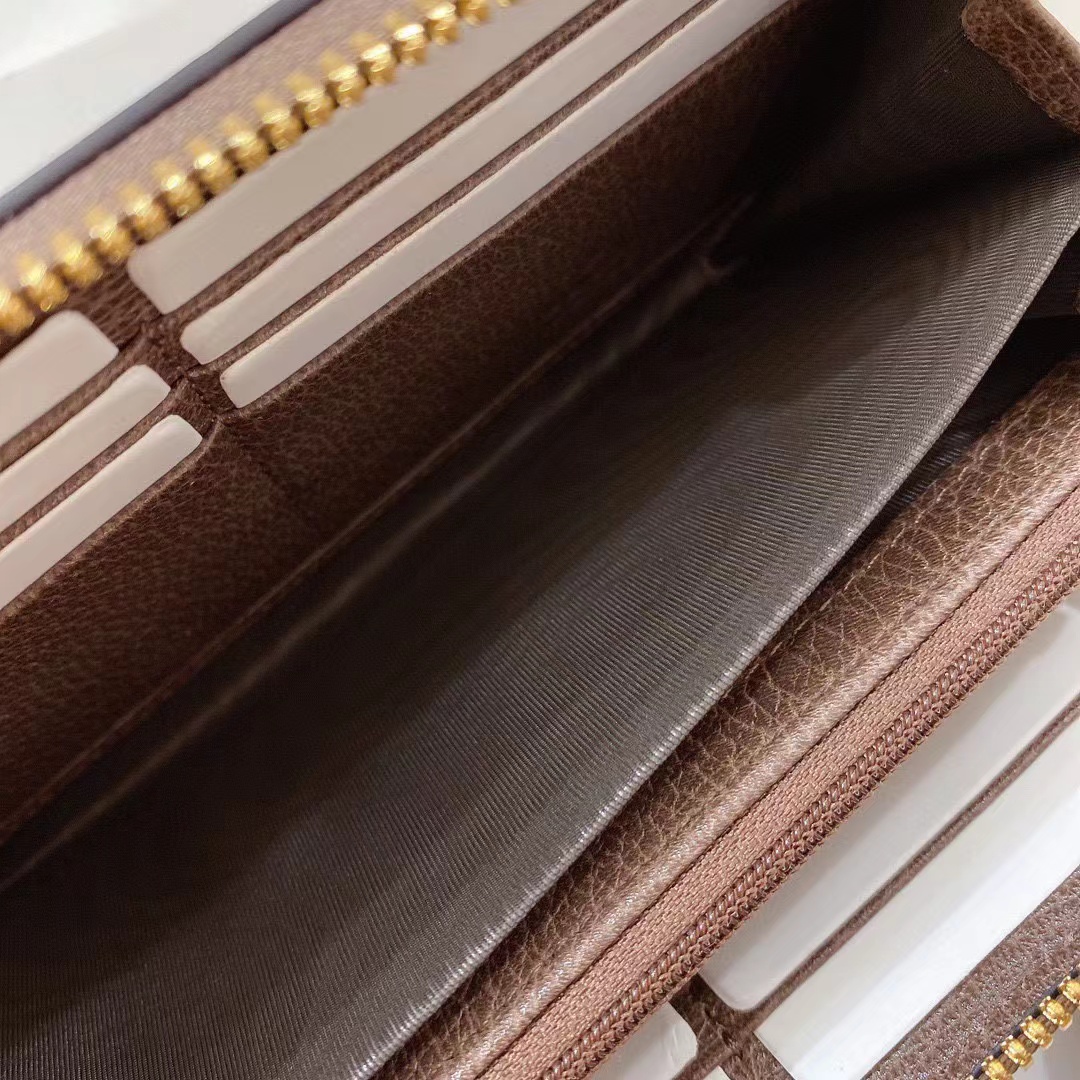 [TOP] GUCCI GG Supreme Monogram Web Ophidia Zip Around Wallet