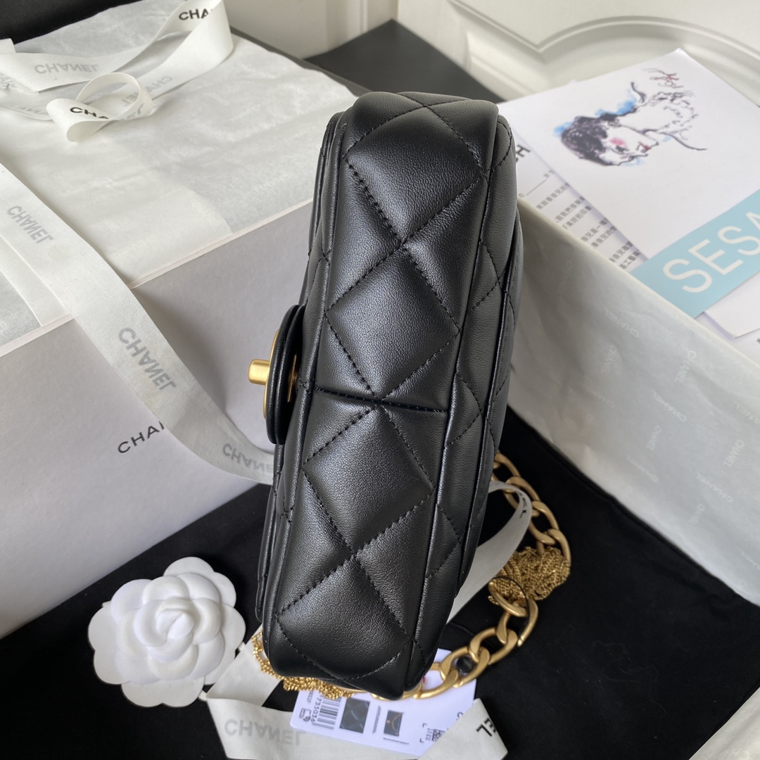 [TOP] CHANEL Classic Tassel Flap Bag 17*21*6cm -Black&GHW