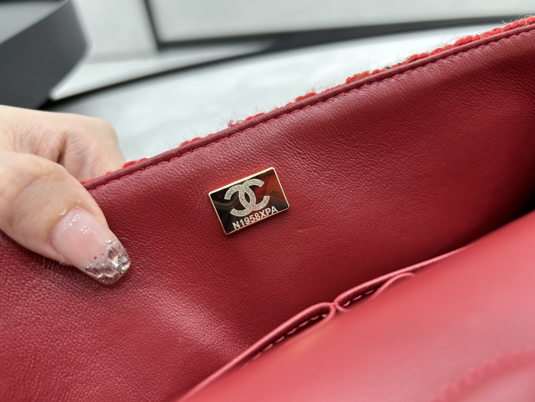 [TOP] CHANEL Classic Flap Bags 20cm/25cm - Red&GHW