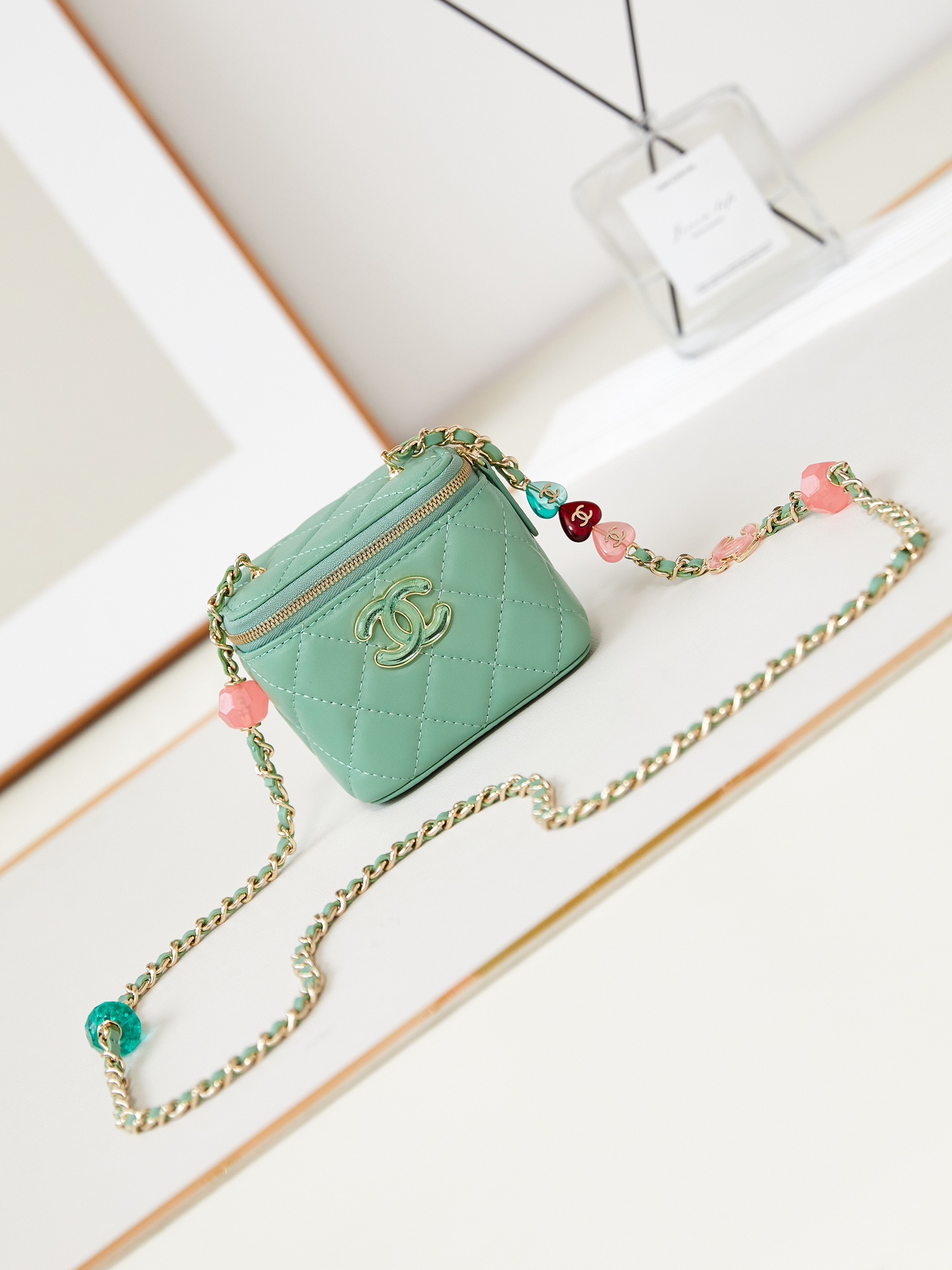 [TOP] CHANEL 23p Enamel Buckle Vanity Case 8.5*11*7cm - 5 Colour