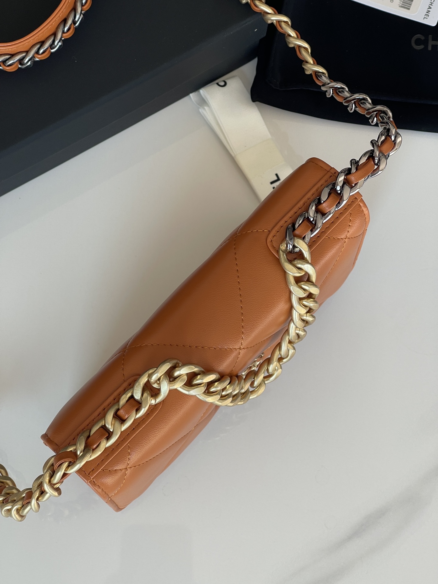 [TOP] CHANEL Lambskin 19 WOC Bags/19 Bags 19cm - Orange&GHW