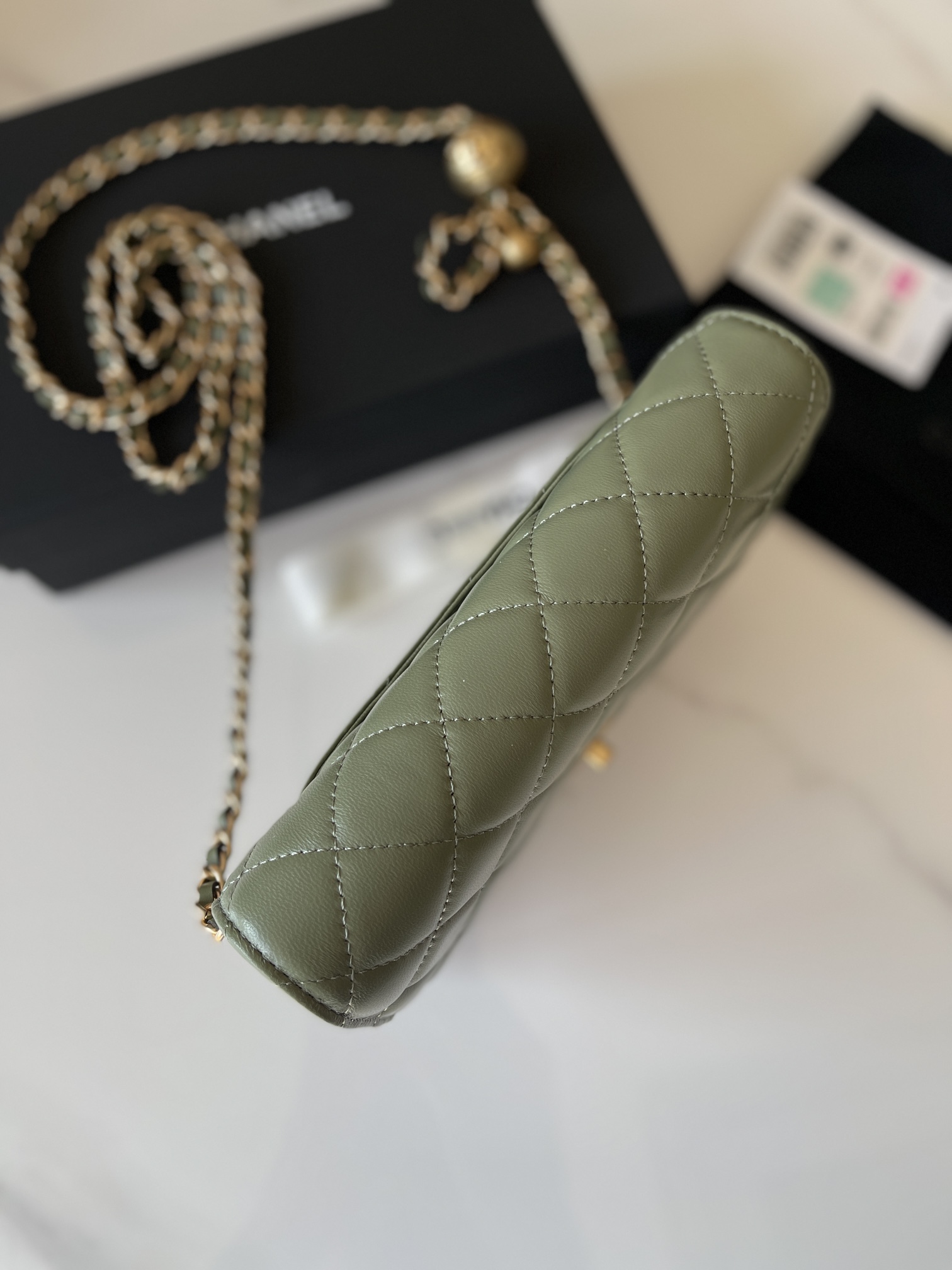 [TOP] CHANEL Lambskin 19 WOC Bags/19 Bags 19cm - Military Green&GHW