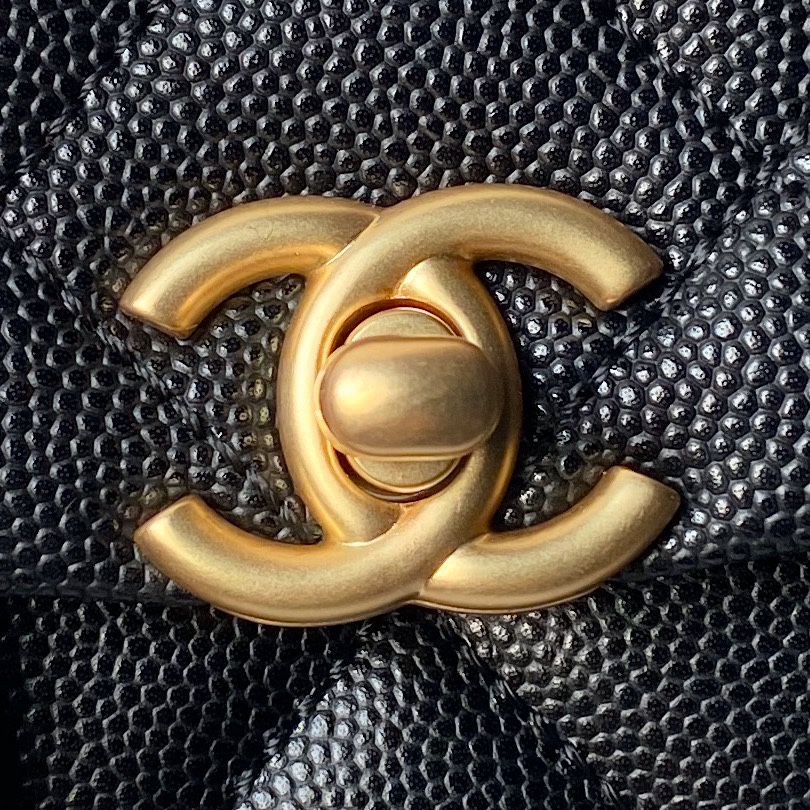 [TOP] CHANEL 24S Caviar Handbag 18cm - Black&GHW
