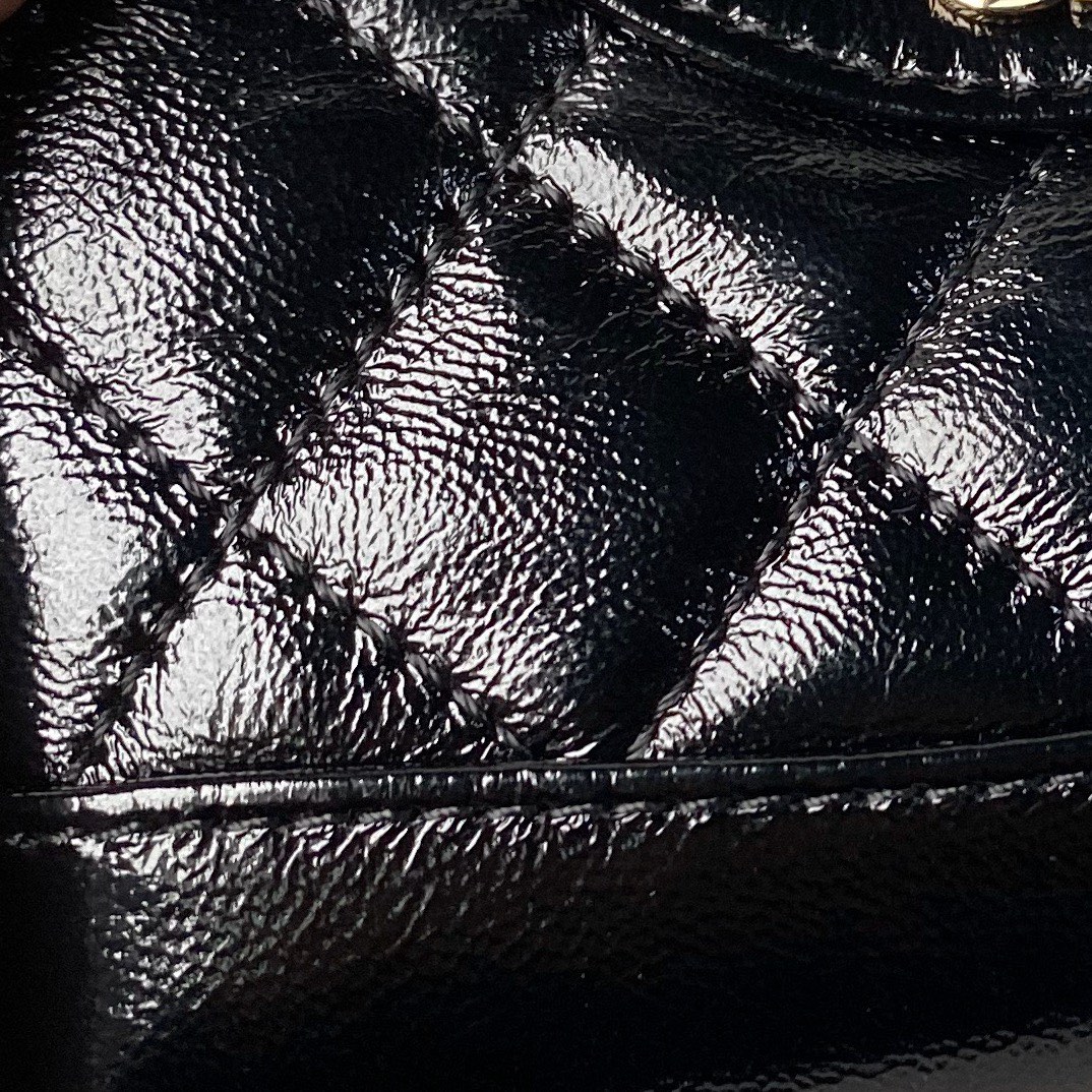 [TOP] CHANEL 24s Mini Handle Bag 12×13×4cm - GHW - Black