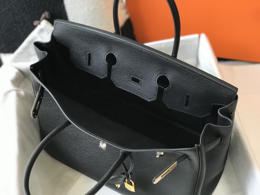 [TOP] HERMES Birkin Togo Leather 25cm - Black & GHW