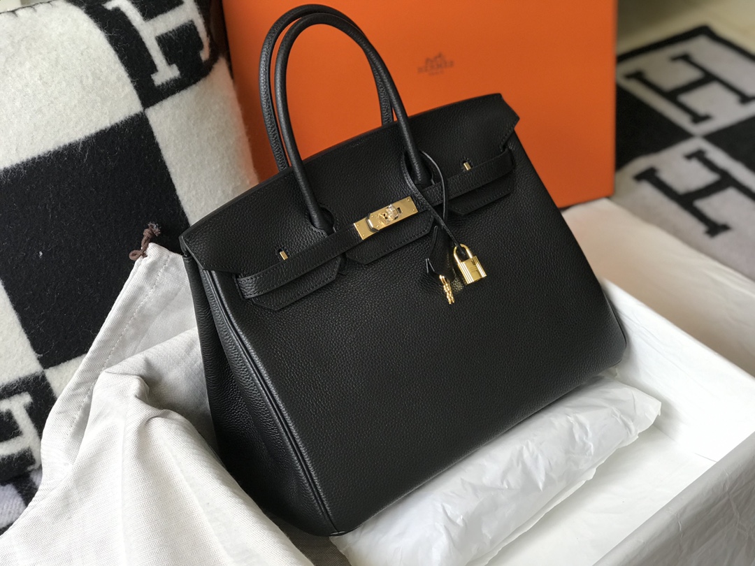 [TOP] HERMES Birkin Togo Leather 25cm - Black & GHW