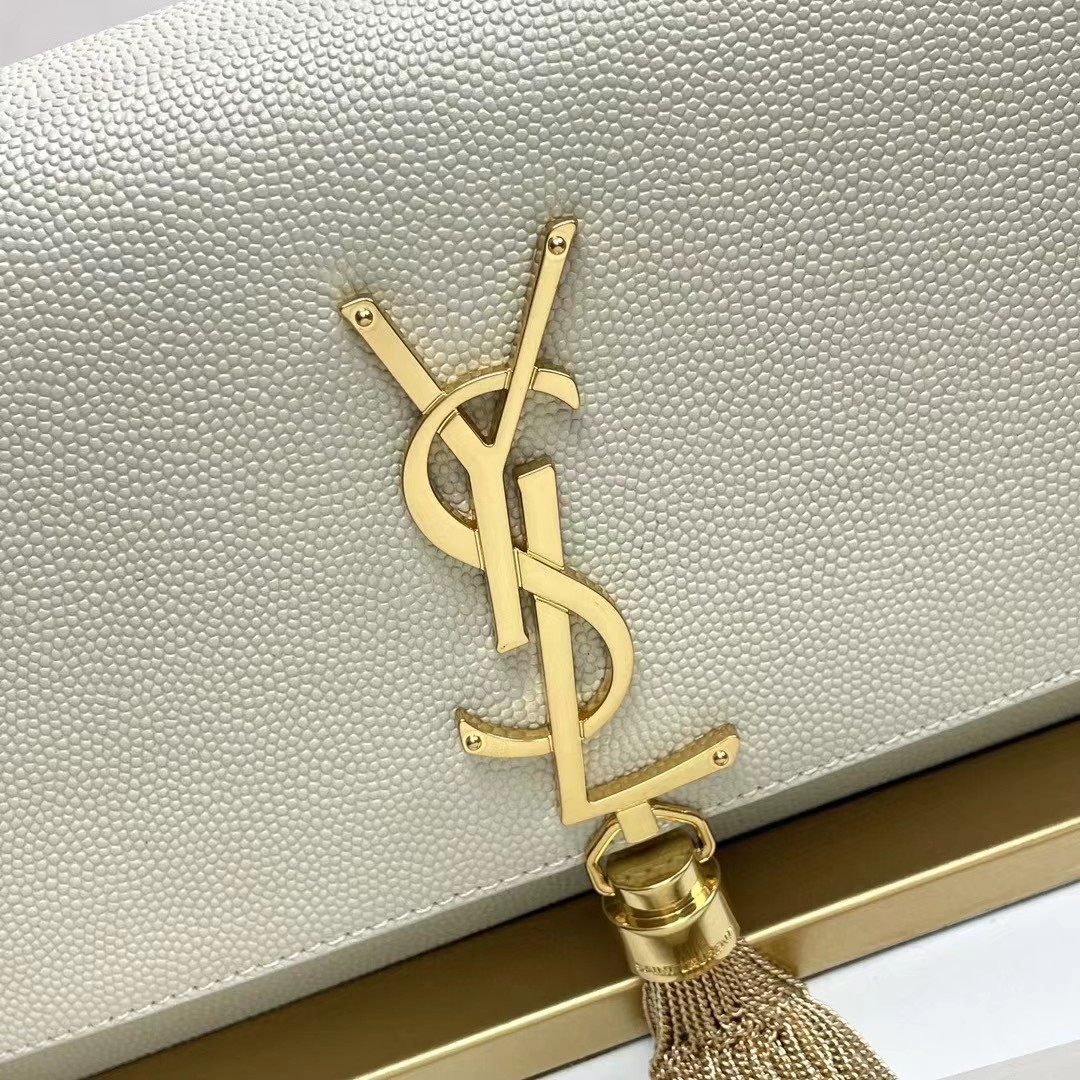 [TOP] Yves Saint Laurent YSL Kate Tassel Bag 20x12.5x5cm - Beige