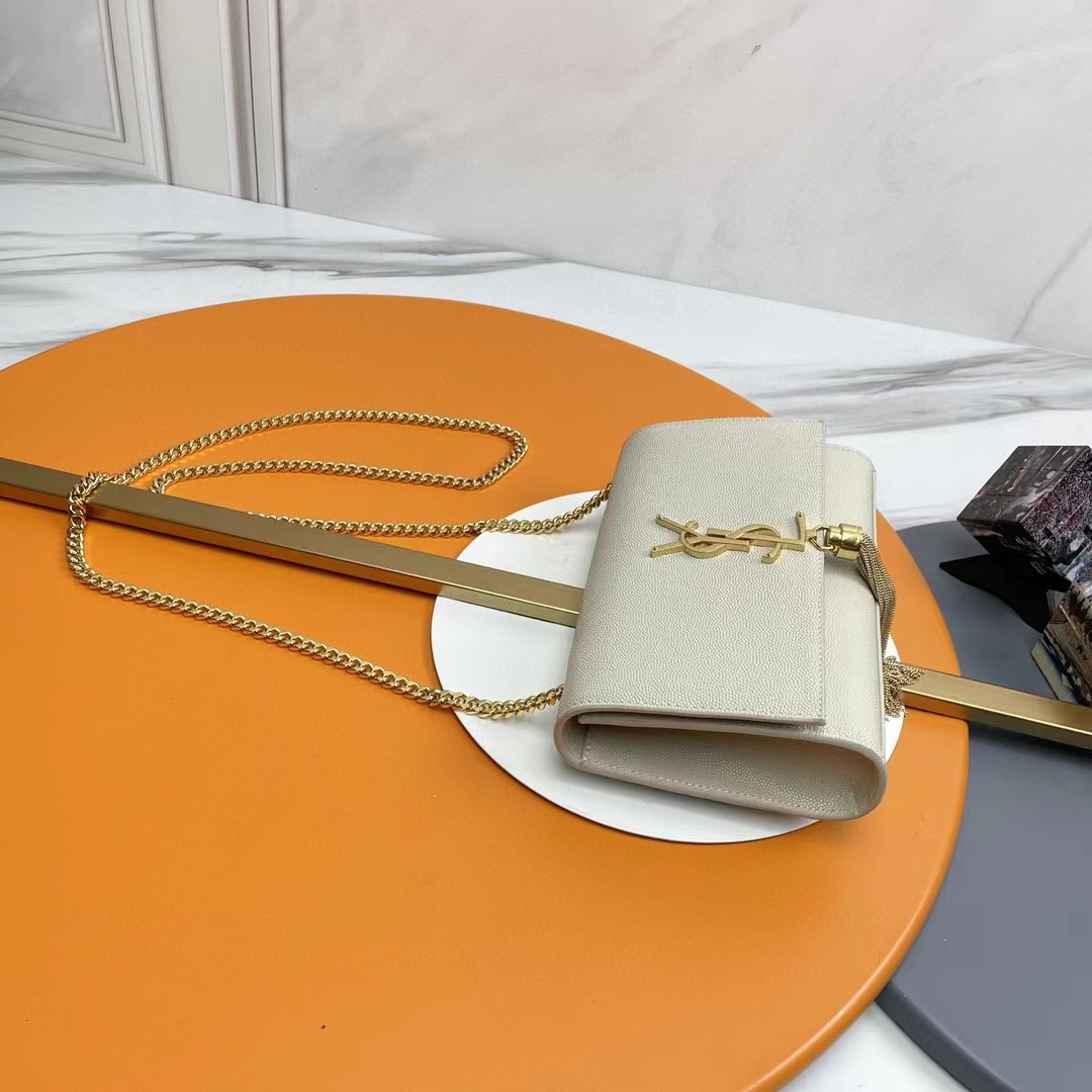 [TOP] Yves Saint Laurent YSL Kate Tassel Bag 20x12.5x5cm - Beige