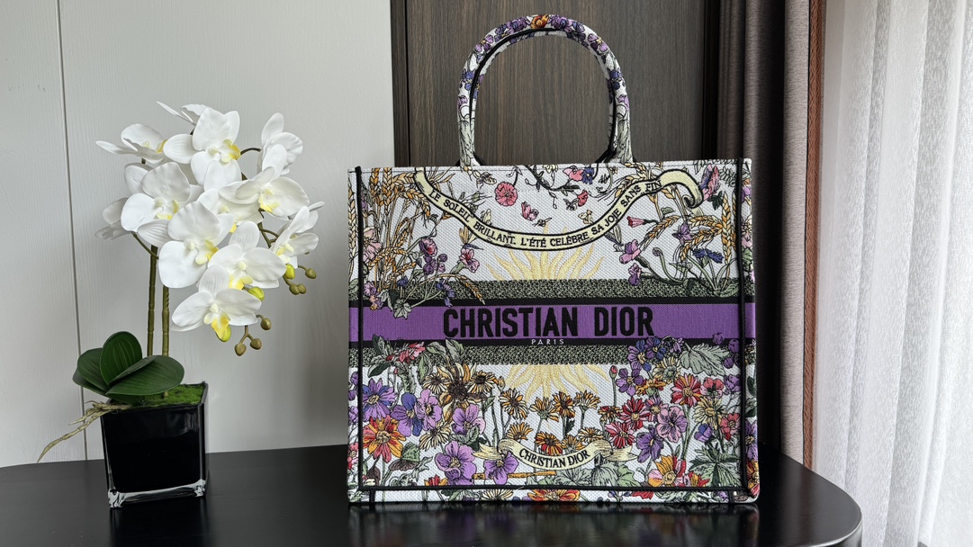 [TOP] Christian Dior Purple Sun Book Tote Bags 2 Sizes