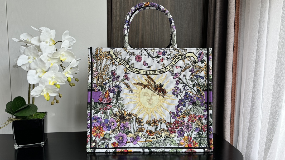 [TOP] Christian Dior Purple Sun Book Tote Bags 2 Sizes