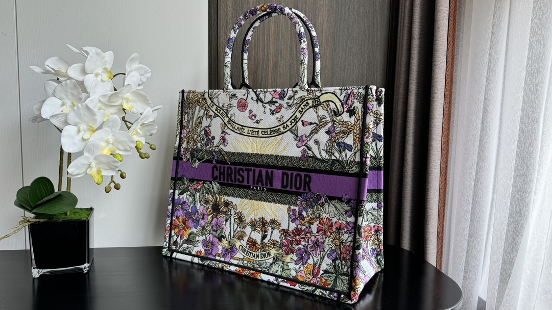 [TOP] Christian Dior Purple Sun Book Tote Bags 2 Sizes