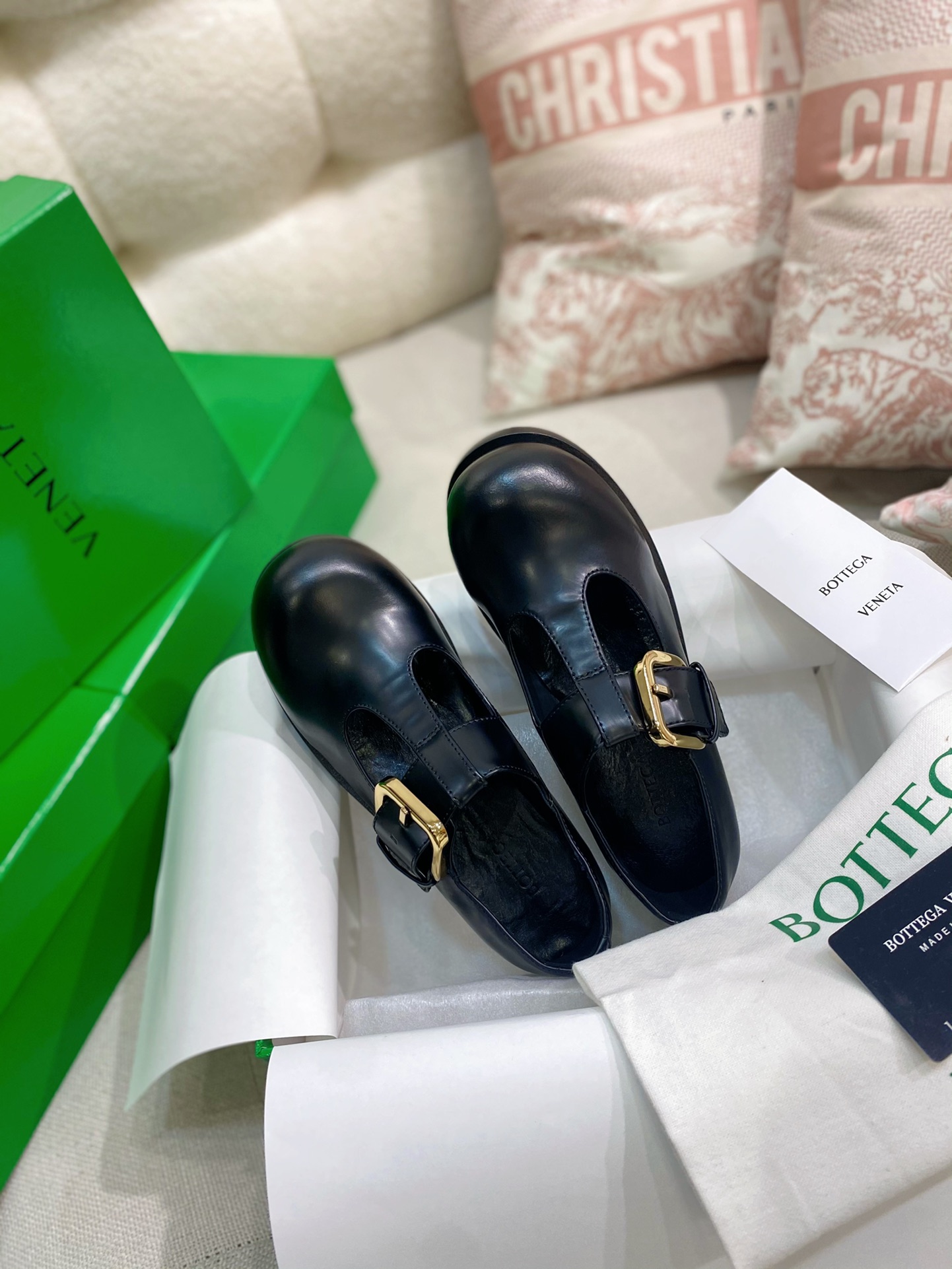 [TOP] Bottega Veneta BV Calfskin Thick Soled Flat Sole Single Shoes - 2 Colour