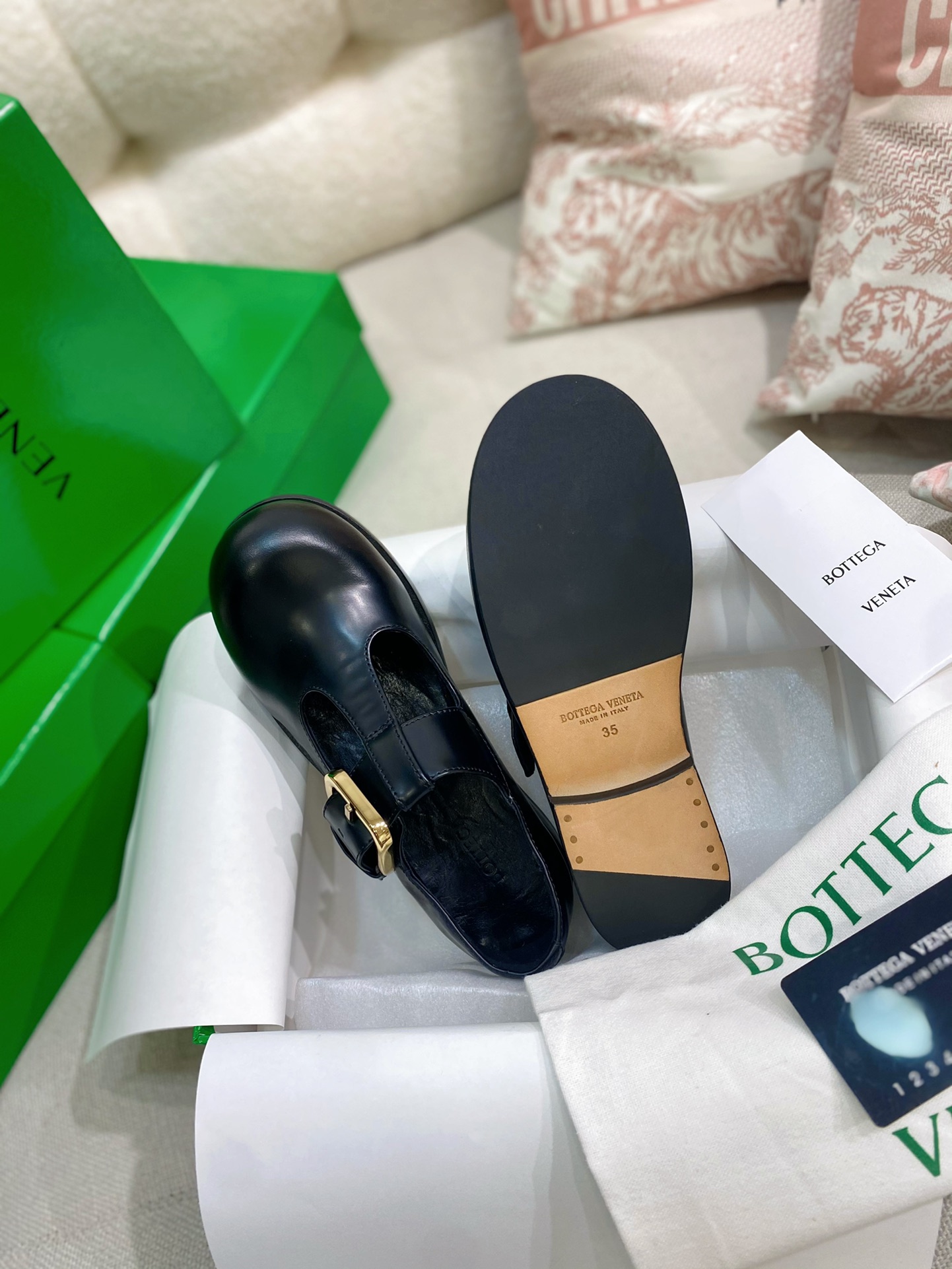 [TOP] Bottega Veneta BV Calfskin Thick Soled Flat Sole Single Shoes - 2 Colour