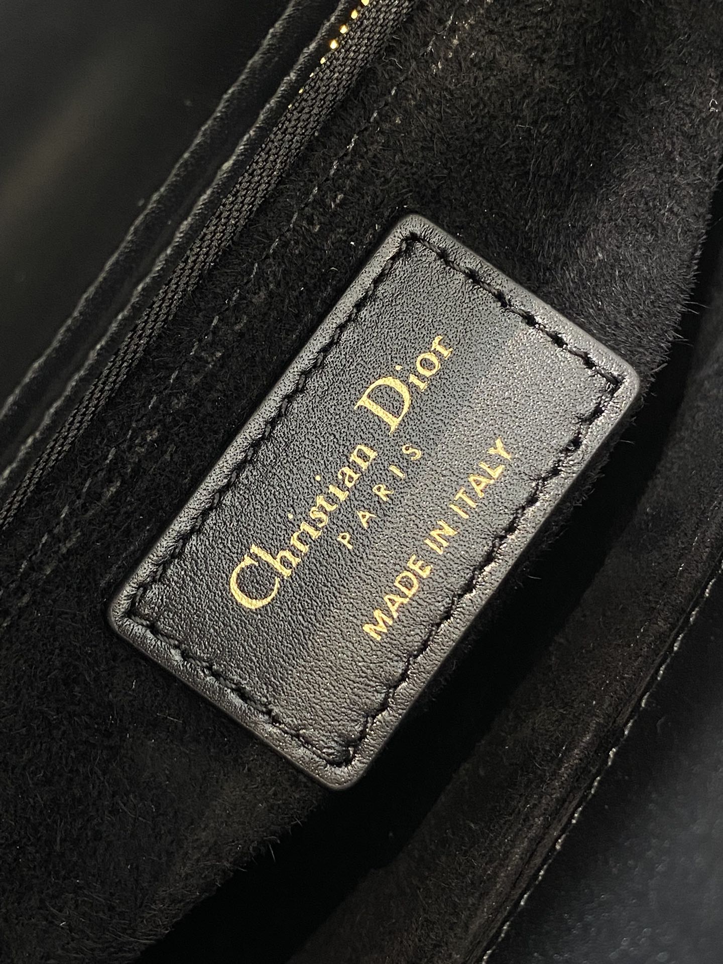 [TOP] Christian Dior Sun studded Lady Dior Bags 20cm - Black&GHW