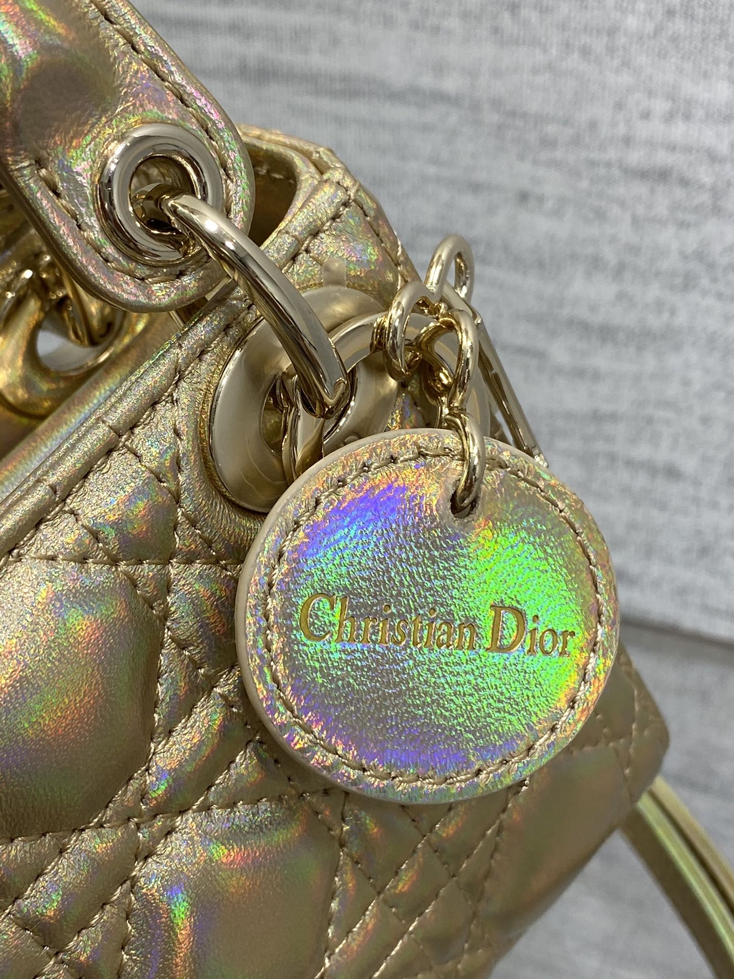 [TOP] Christian Dior Soft Lambskin Micro Mini Lady Dior Bags 12*10*5cm - Gold/Silvery&GHW