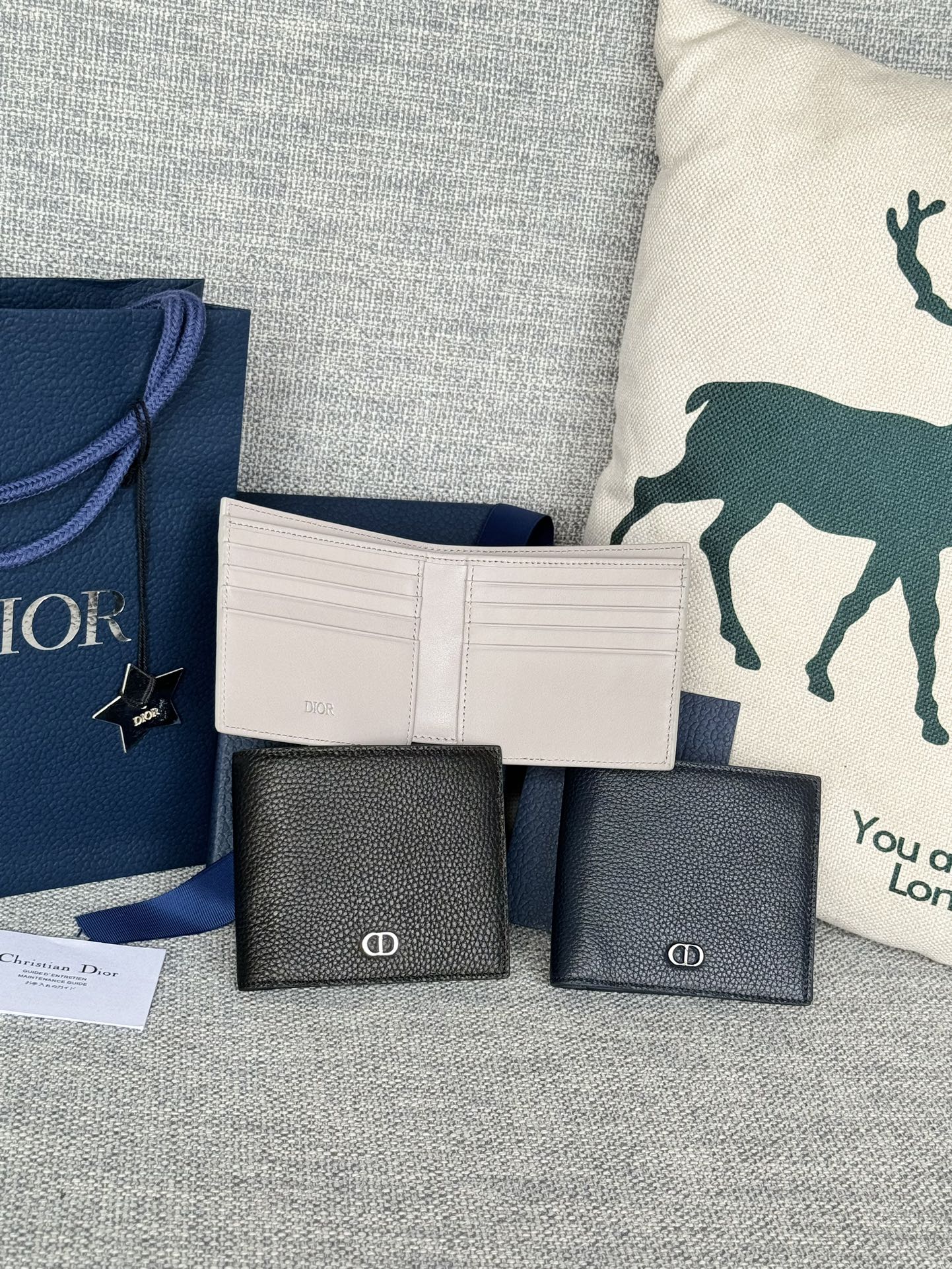 [TOP] Christian Dior Men's Full Leather Short Wallets 11.5x9.5cm - 3 Colors