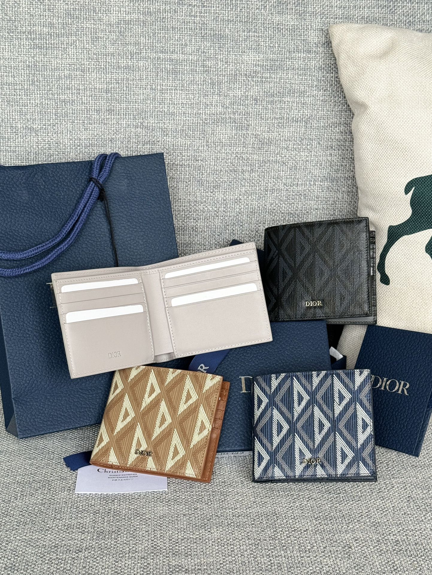 [TOP] Christian Dior Men's Oblique Short Wallets 11.5x9.5cm - 4 Colors