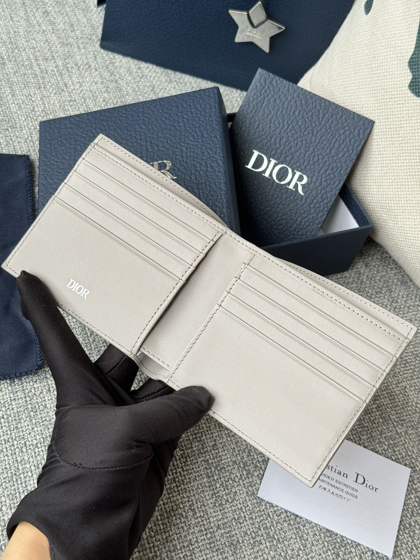 [TOP] Christian Dior Men's Oblique Printed Short Wallets 11.5x9.5cm - 2 Colors