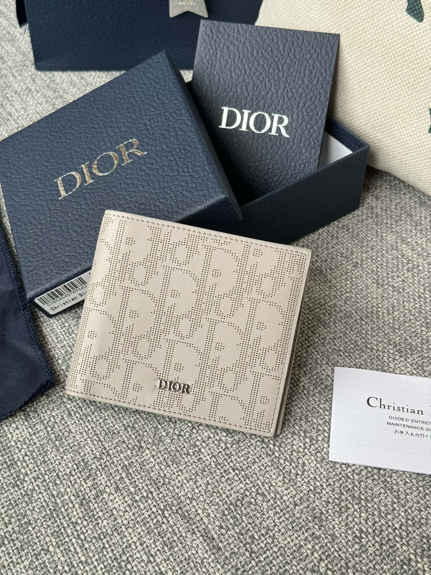 [TOP] Christian Dior Men's Oblique Printed Short Wallets 11.5x9.5cm - 2 Colors