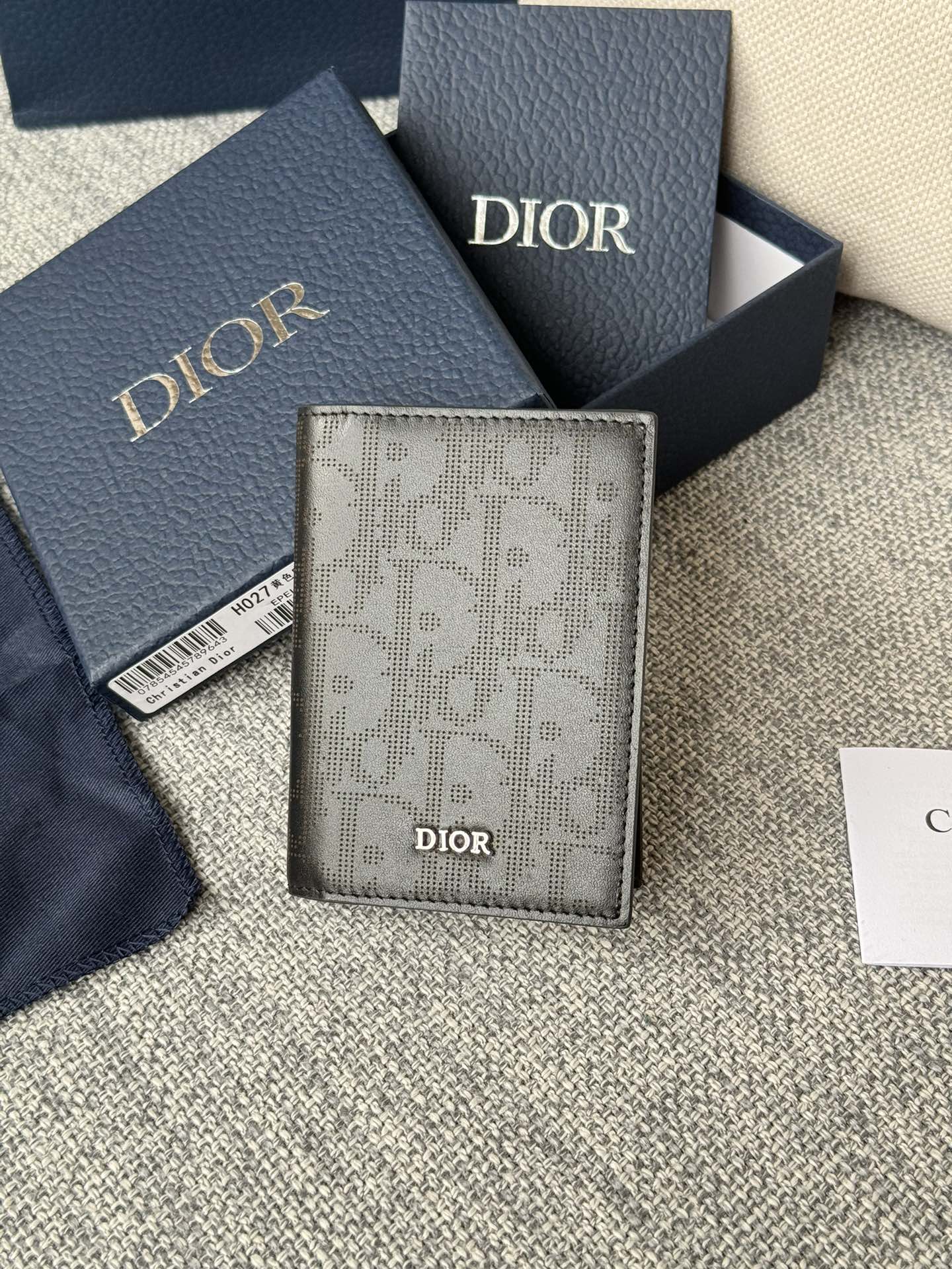 [TOP] Christian Dior Men's Calfskin Double Fold Clip 8.2x11.2cm - 2 Colors