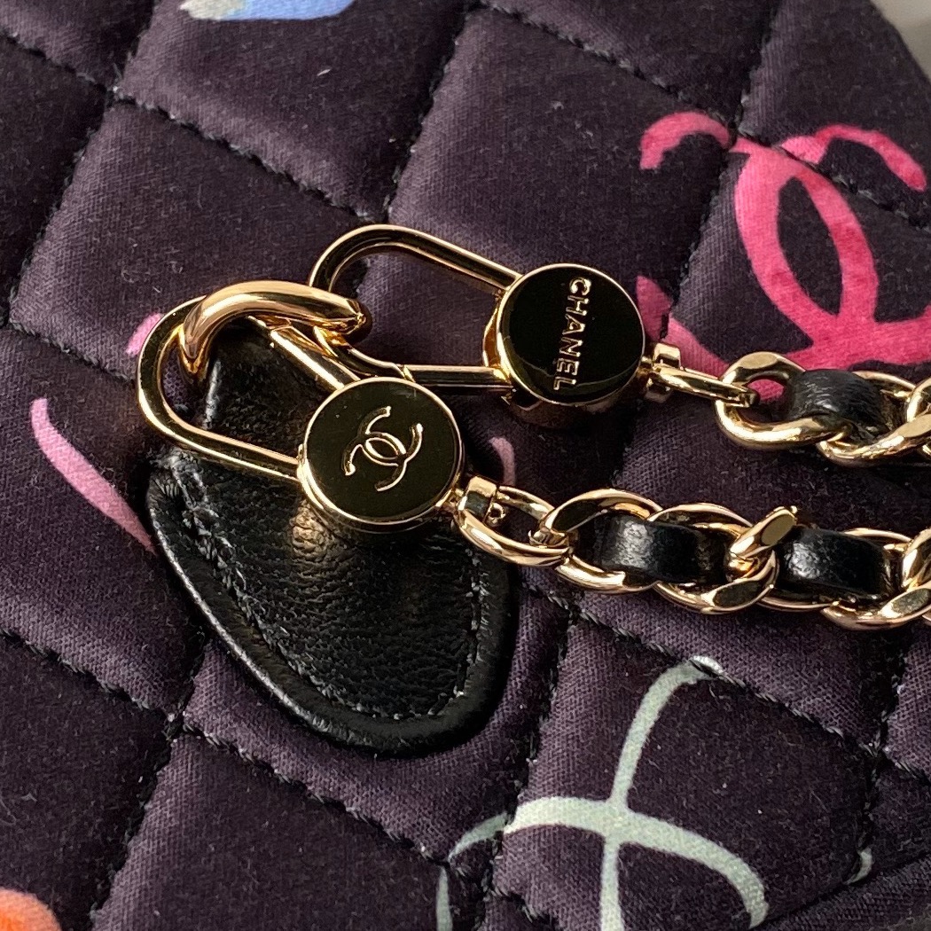 [TOP] CHANEL 24s Mini Graffiti Backpack 18×13×9cm - Black&GHW