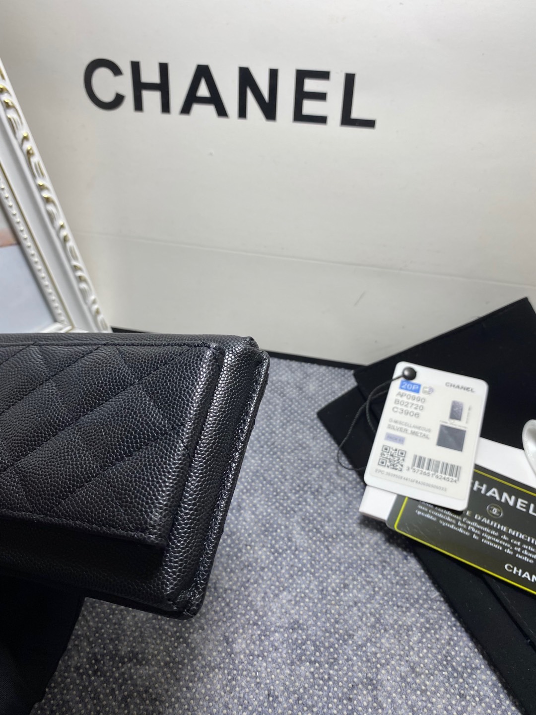 [TOP] CHANEL Caviar Mobile Phone Bags 18.2*9*3cm - SHW&GHW - Black