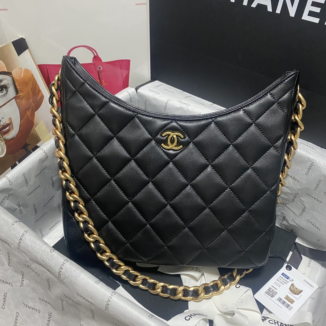 [TOP] CHANEL 24P Lambskin Hobo Bags - 28×25×8cm - 3 Colors - GHW&SHW