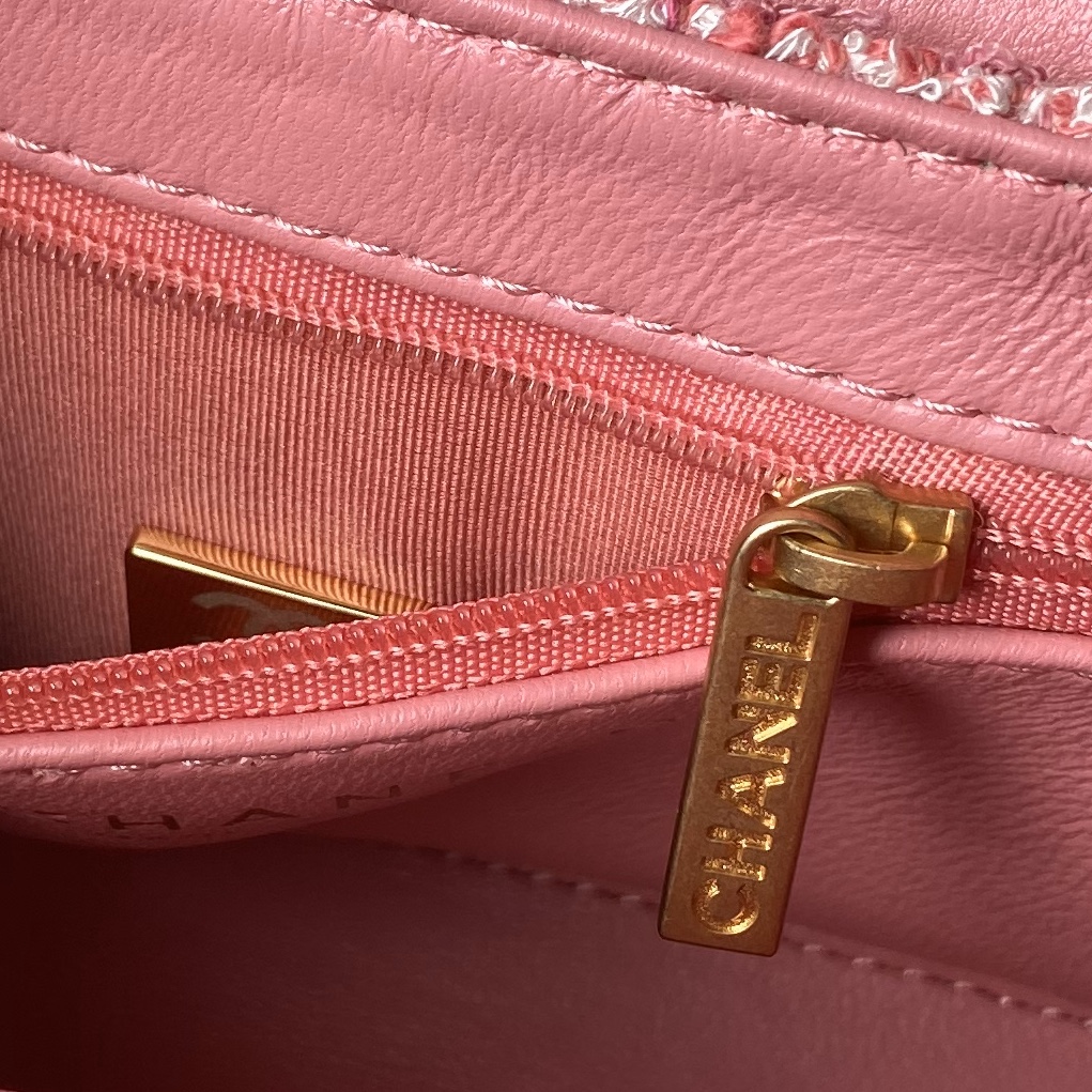 [TOP] CHANEL 24p Woolen Handbags - 12cm/19cm - GHW&Rose Red