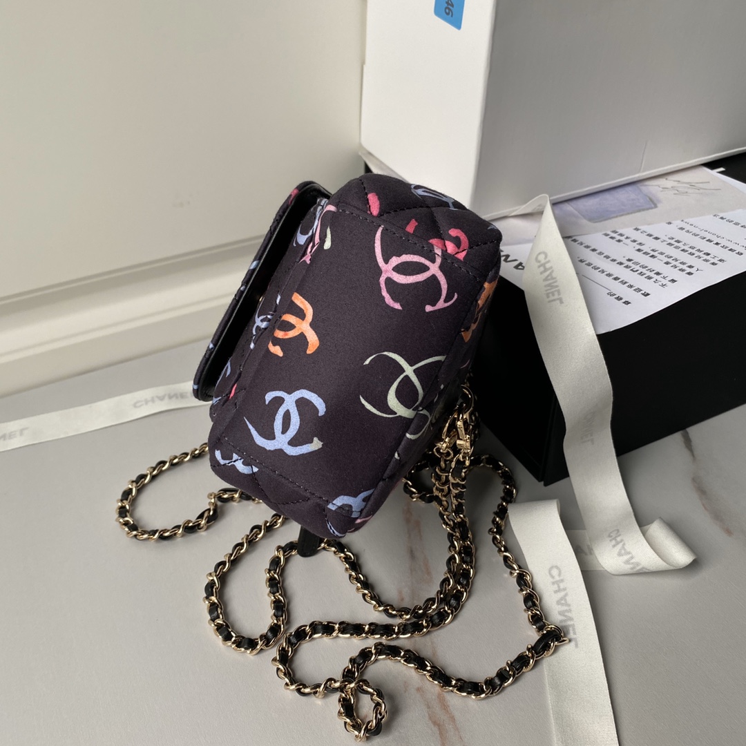 [TOP] CHANEL 24s Mini Graffiti Backpack 18×13×9cm - Black&GHW