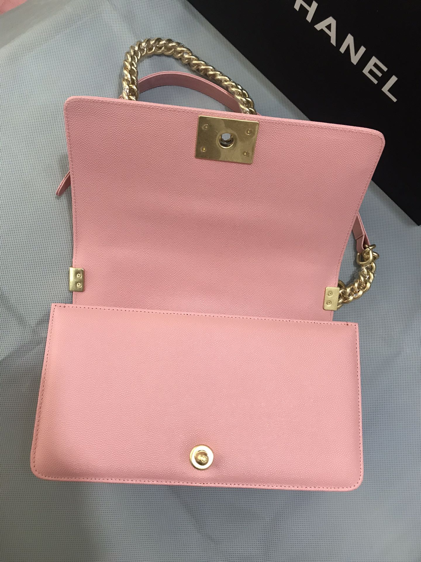 [TOP] CHANEL Fine Ball Shaped Caviar Le Boy Bags 20cm/25cm - Pink & GHW