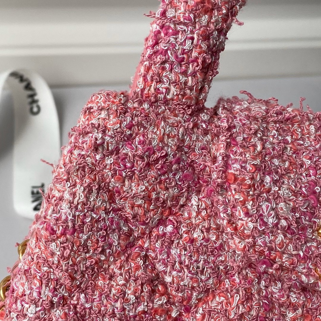 [TOP] CHANEL 24p Woolen Handbags - 12cm/19cm - GHW&Rose Red