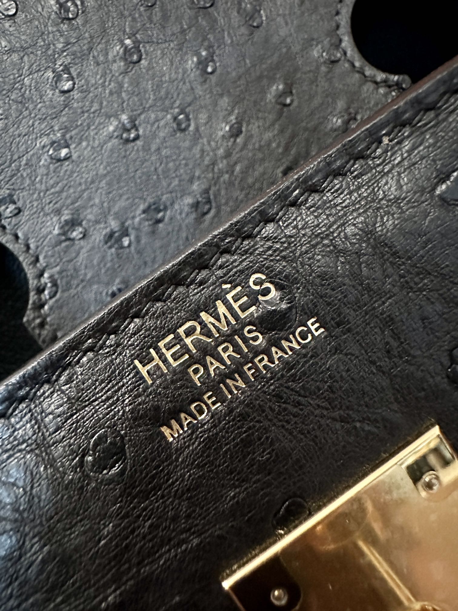 [TOP] HERMES Ostrich Skin Birkin Bags 35cm - Black&GHW