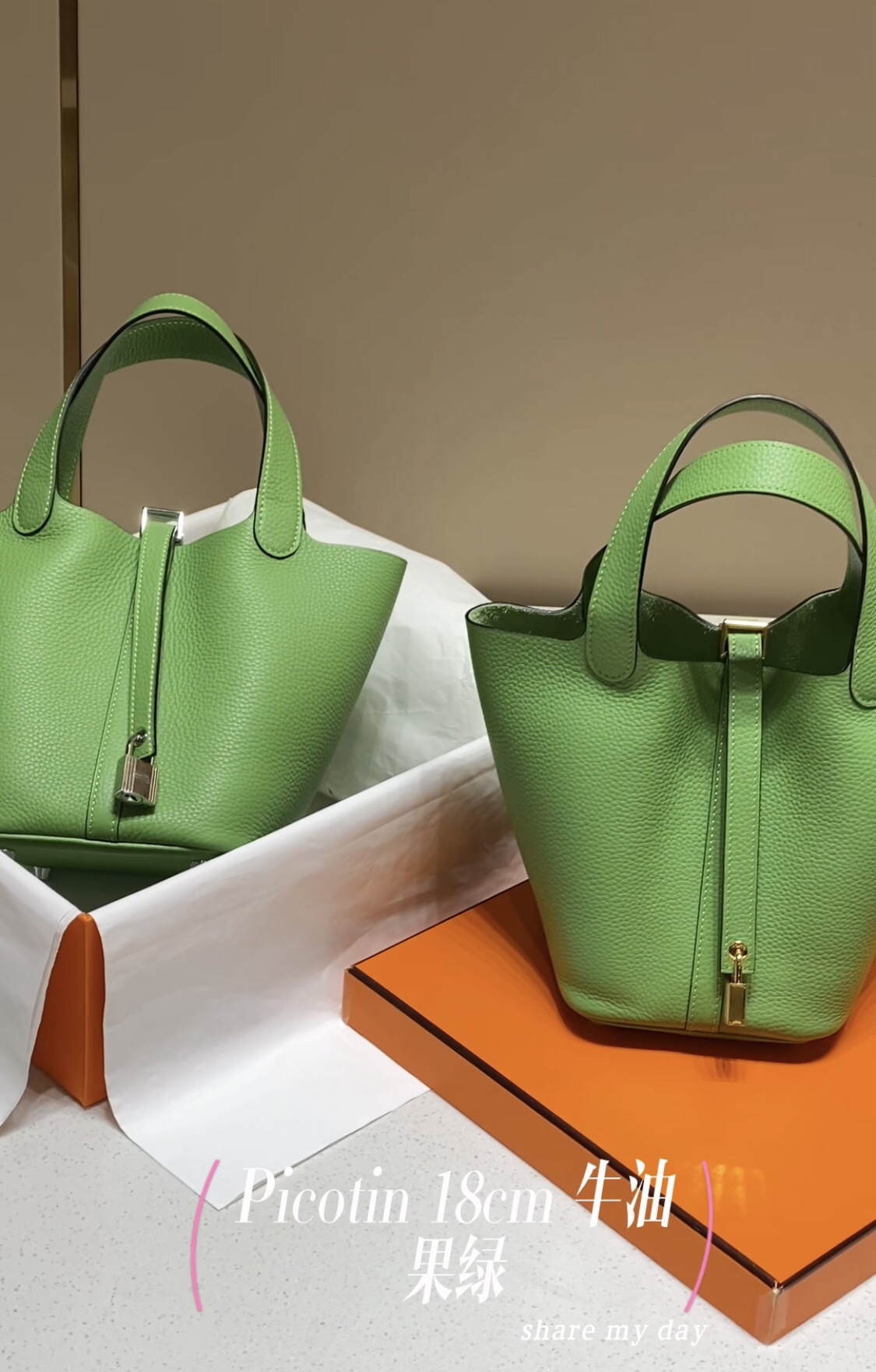 [TOP] HERMES Calfskin Picotin Lock Bags 18cm/22cm - 2 Sizes - SHW&GHW - Vert Criquet