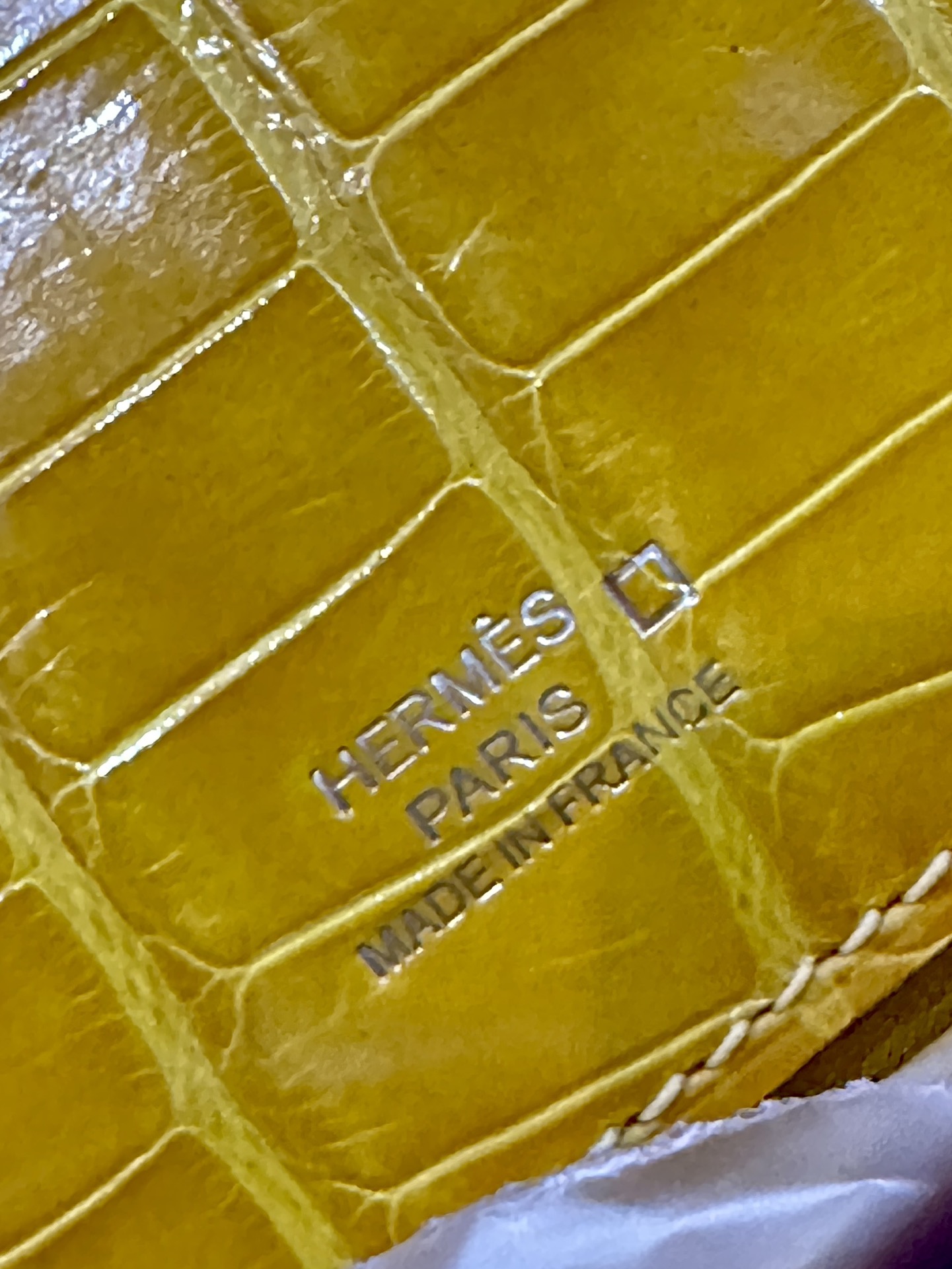 [TOP] HERMES Crocodile Skin Mini Kelly Bags - Jaune Ambre - GHW