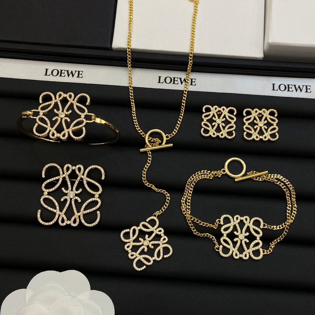 [TOP] LOEWE LOGO Necklace Set - 2 Color