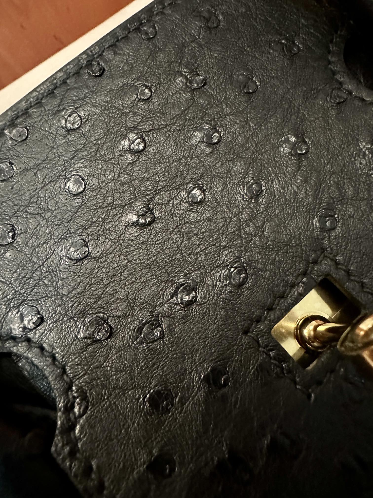 [TOP] HERMES Ostrich Skin Birkin Bags 35cm - Black&GHW