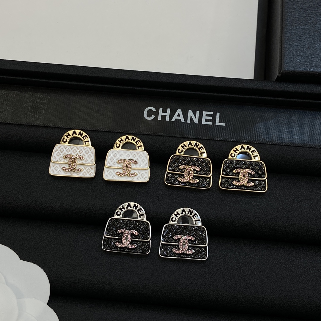 [TOP] CHANEL Handbag Shape Earrings - 3 Color