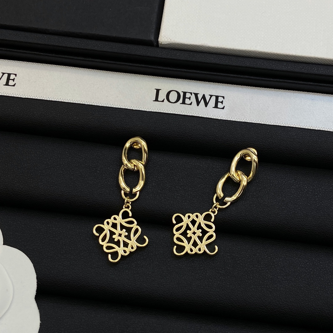[TOP] LOEWE LOGO Earrings - Gold