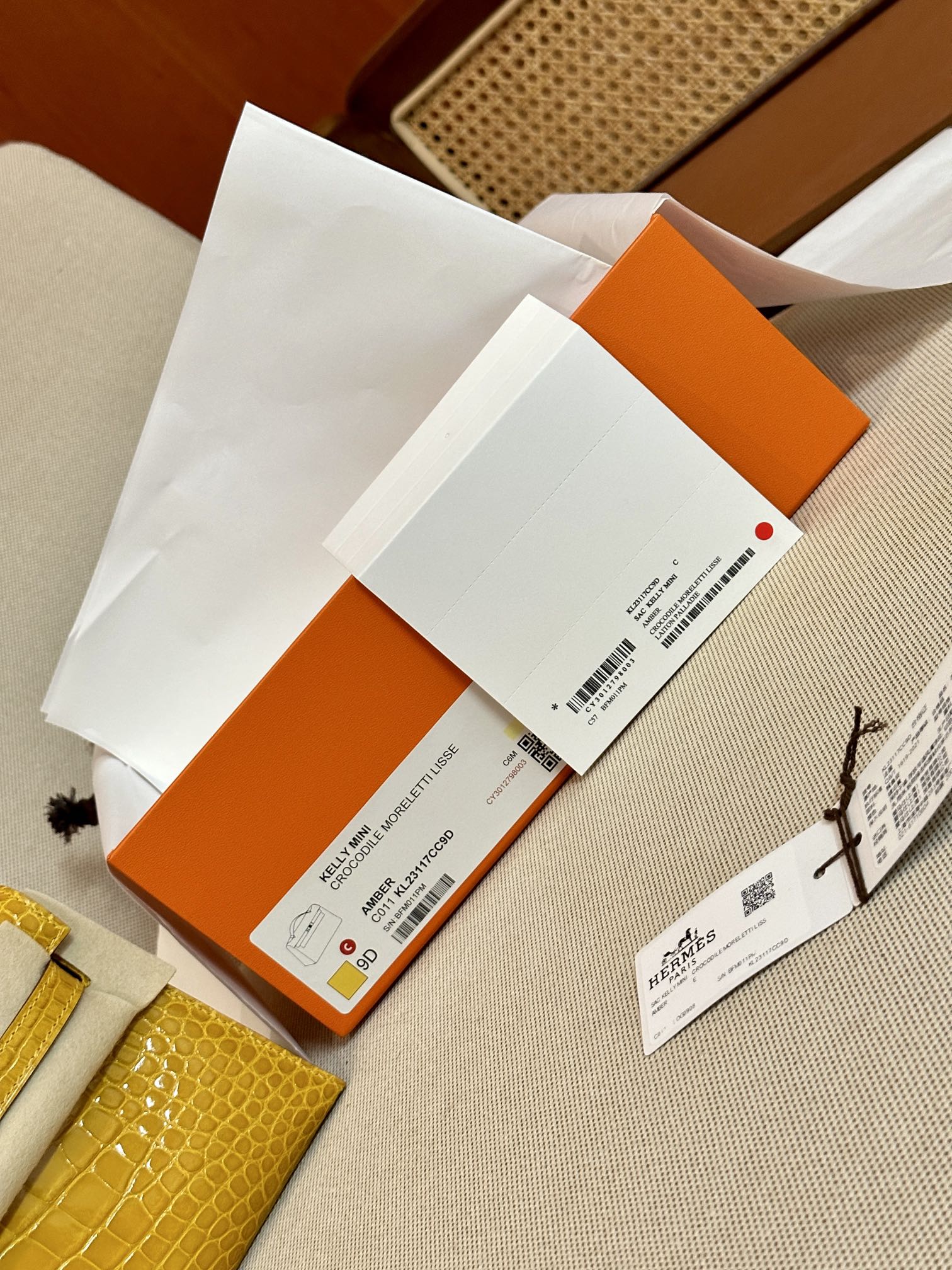 [TOP] HERMES Crocodile Skin Mini Kelly Bags - Jaune Ambre - GHW