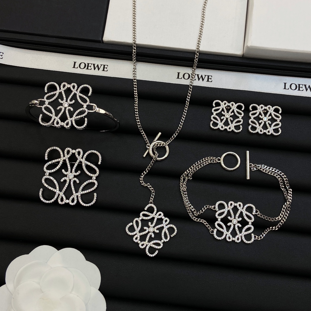 [TOP] LOEWE LOGO Necklace Set - 2 Color