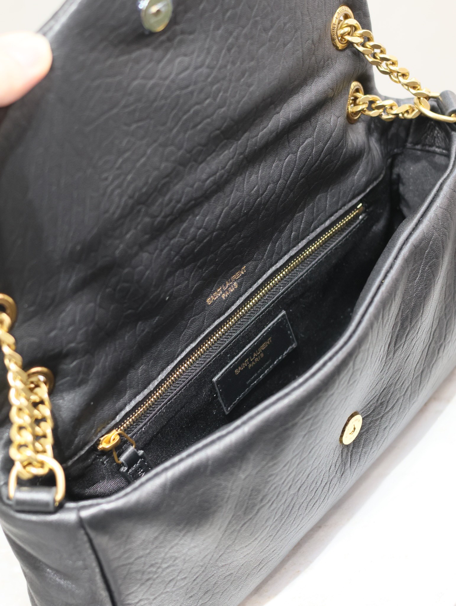 [TOP] Yves Saint Laurent YSL Lambskin Chain Bags 26×14×7cm - Black&GHW
