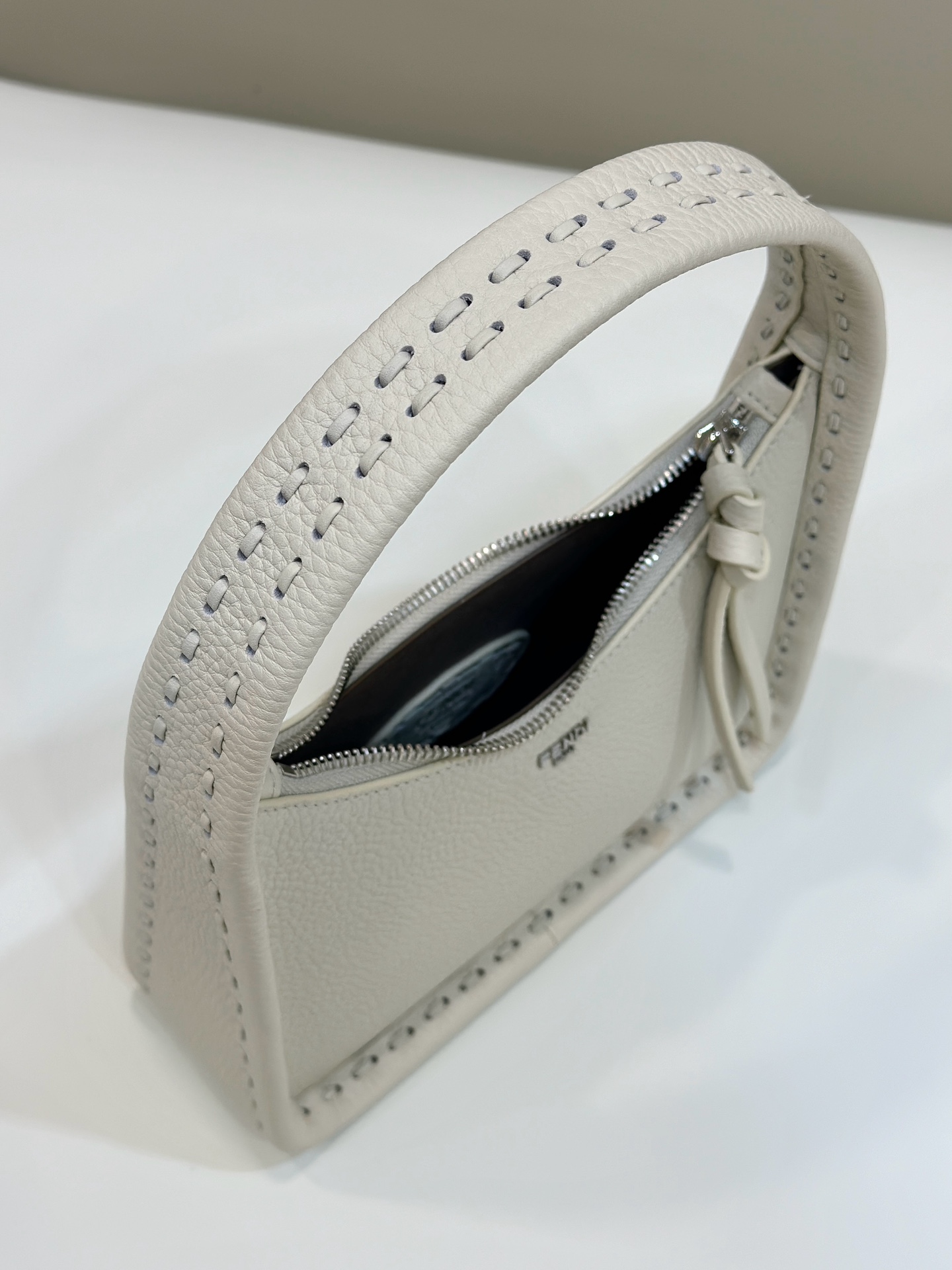 [TOP] FENDI Calfskin Mini Hobo Bag 27x7x20.5cm - GHW/SHW